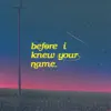 Before I Knew Your Name - Single album lyrics, reviews, download
