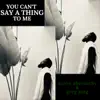 You Can't Say a Thing to Me - Single album lyrics, reviews, download