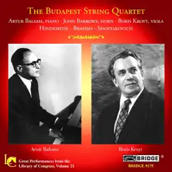 Great Performances from the Library of Congress, Vol. 21 (Live) by Budapest String Quartet & Artur Balsam album reviews, ratings, credits