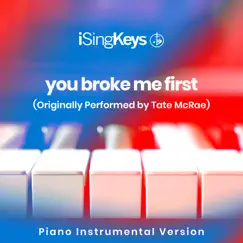 You broke me first (Higher Key - Originally Performed by Tate McRae) [Piano Instrumental Version] Song Lyrics