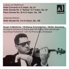 Beethoven & Brahms: Works for Violin & Piano (Live) by Wolfgang Schneiderhan, Walter Gieseking, Orchestra Sinfonica Di Roma Della RAI & Sergiu Celibidache album reviews, ratings, credits